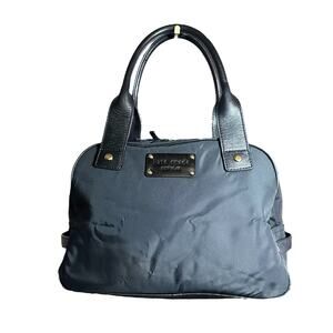 Kate Spade Nylon Shoulder Bag Purse Small Black Travel Tote Leather Trim